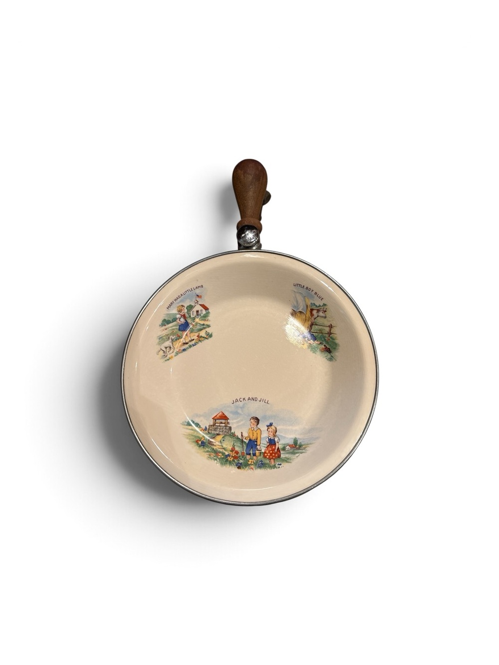 1930s Farberware Nursery Rhyme Baby Warming Dish – Jack and Jill Hot-Water Bowl
